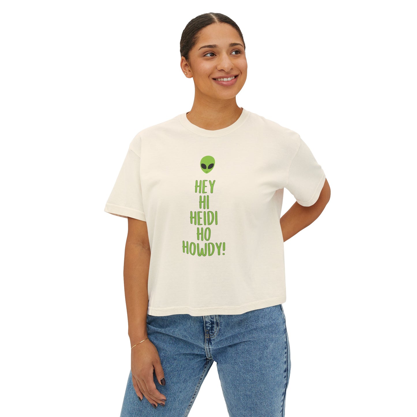 Luna Hale Hey Hi Heidi Ho Howdy Crop Boxy Tee