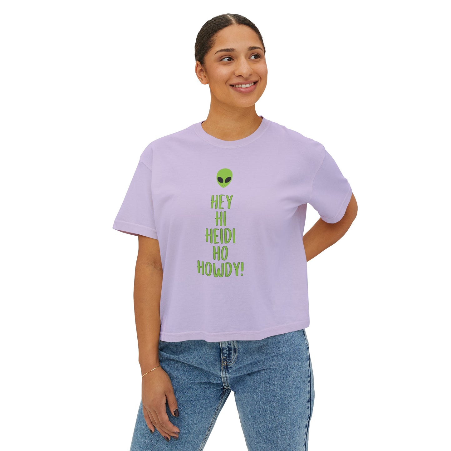 Luna Hale Hey Hi Heidi Ho Howdy Crop Boxy Tee