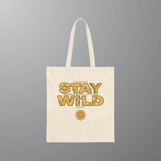 Daisy's Stay Wild Canvas Tote Bag