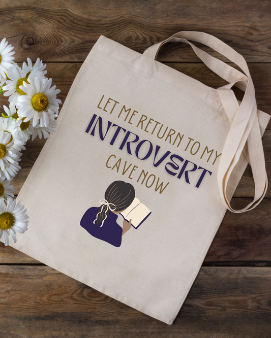 Introvert Canvas Tote Bag